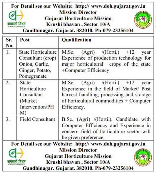 Gujarat Horticulture Mission Recruitment 2016